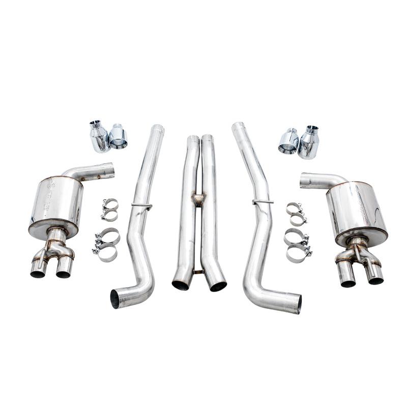 AWE Tuning 2015+ Dodge Challenger 6.4L/6.2L Non-Resonated Touring Edition Exhaust - Quad Silver Tips