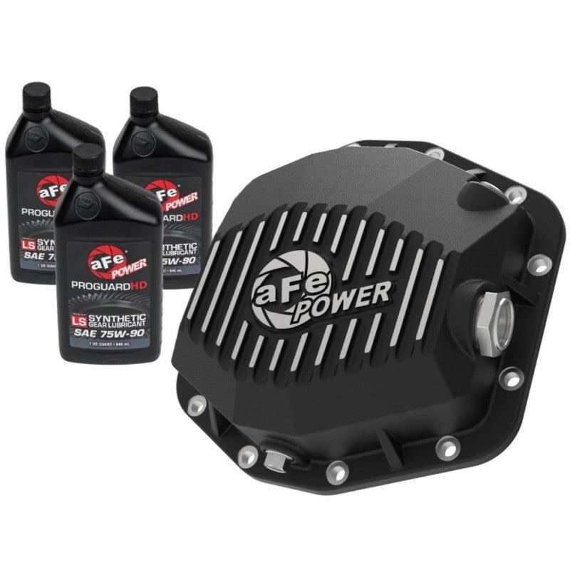 aFe POWER 2021 Ford Bronco w/ Dana M220 Diff Cover w/ Gear Oil Black Street Series w/ Machined Fins