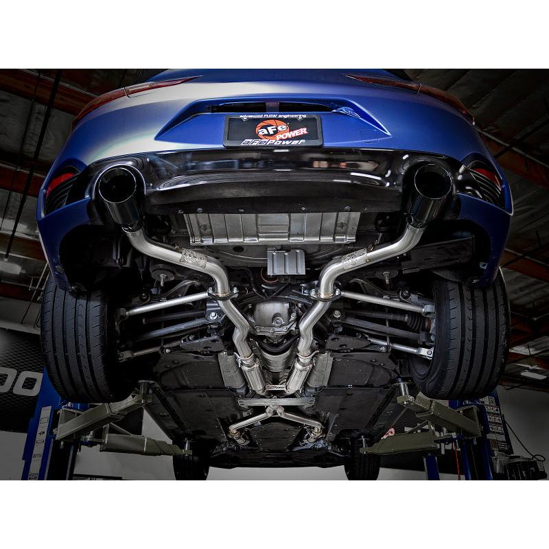 aFe POWER Takeda 2.5in 304 SS CB Exhaust w/ Black Tips 17-19 Infiniti Q60 V6-3.0L (tt)-SR1 Performance