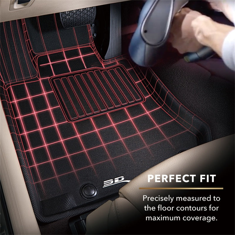 3D MAXpider 2007-2013 Mini Cooper Hardtop Kagu 2nd Row Floormats - Black-SR1 Performance