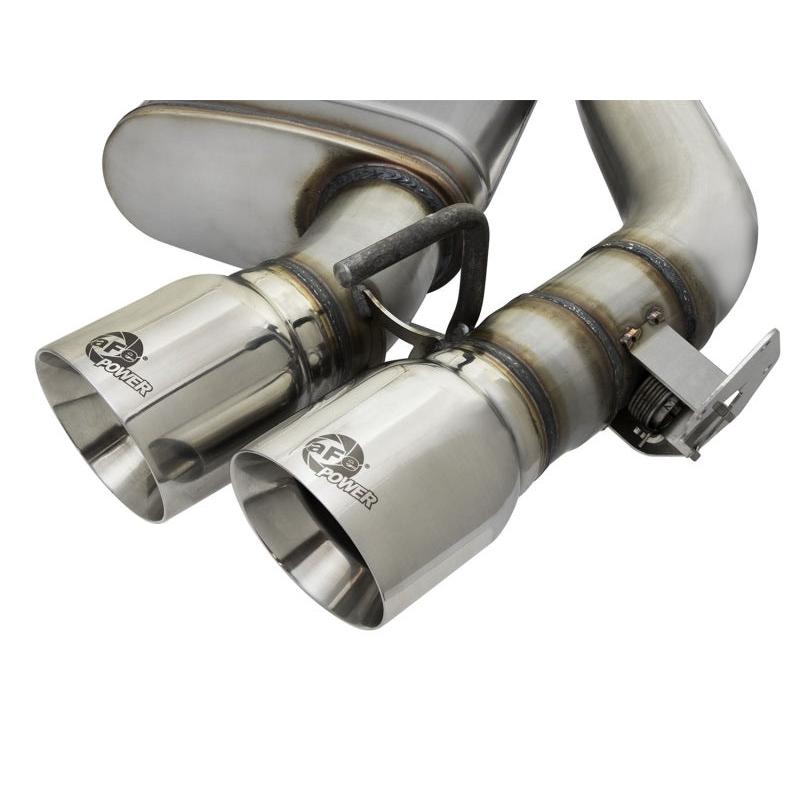 aFe MACHForce XP 3in 304 SS Axle-Back Dual Exhaust (NPP) w/ Polished Tips 16-17 Camaro SS V8-6.2L