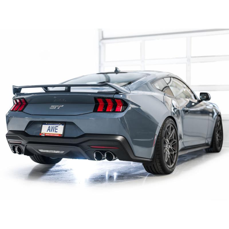 AWE 2024 Ford Mustang GT Fastback S650 RWD SwitchPath Catback Exhaust w/ Quad Chrome Silver Tips