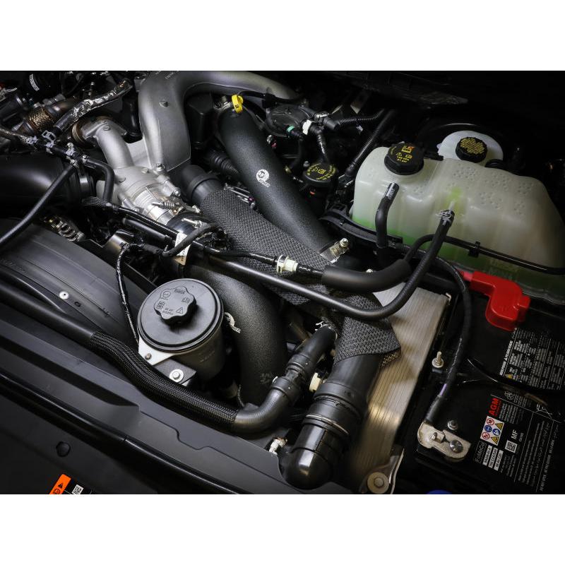 aFe 23-24 Ford Diesel Trucks V8-6.7L (td) BladeRunner Aluminum Hot and Cold Charge Pipe Kit - Black-SR1 Performance
