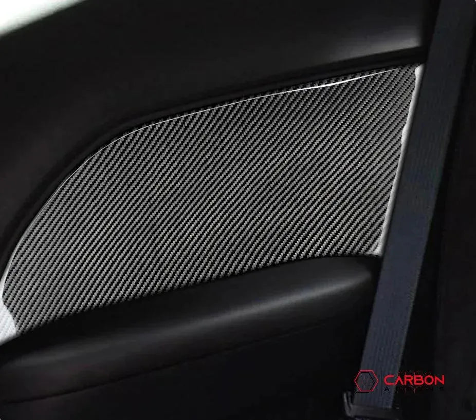 [2pcs] Carbon Fiber Rear Seat Arm Rest Panel Overlay for Dodge Challenger 2015-2023 - carbonaddons Carbon Fiber Parts, Accessories, Upgrades, Mods