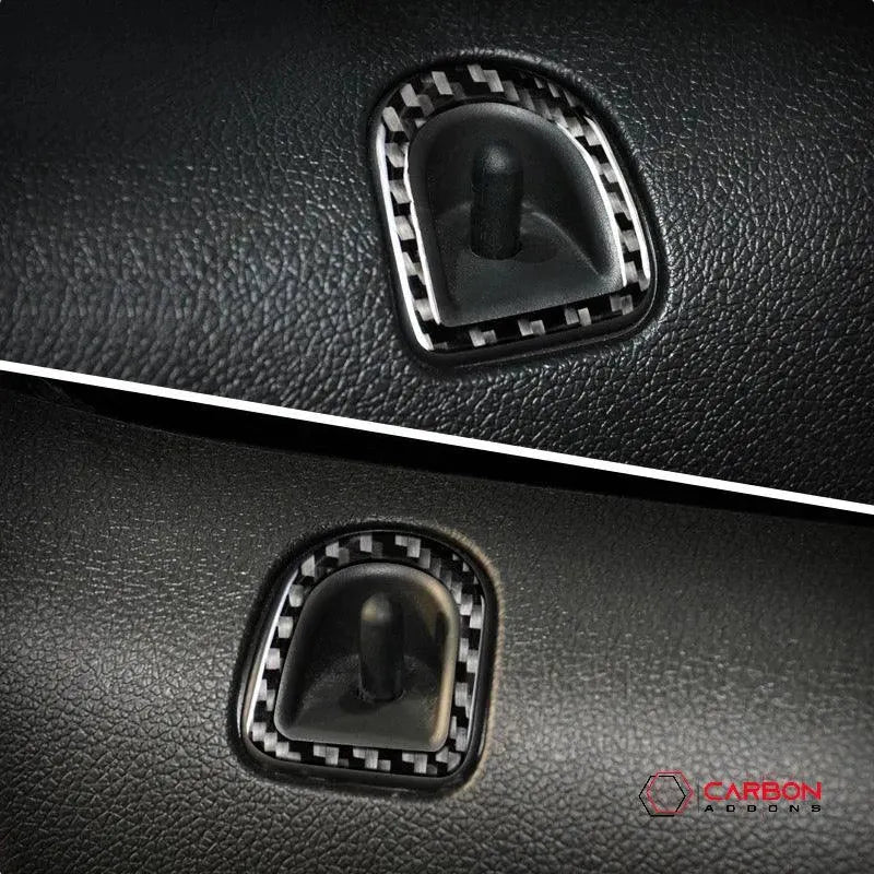 [2pcs] Real Carbon Fiber Door Lock Trim Overlay For Ford Mustang 2012-2014 - carbonaddons Carbon Fiber Parts, Accessories, Upgrades, Mods