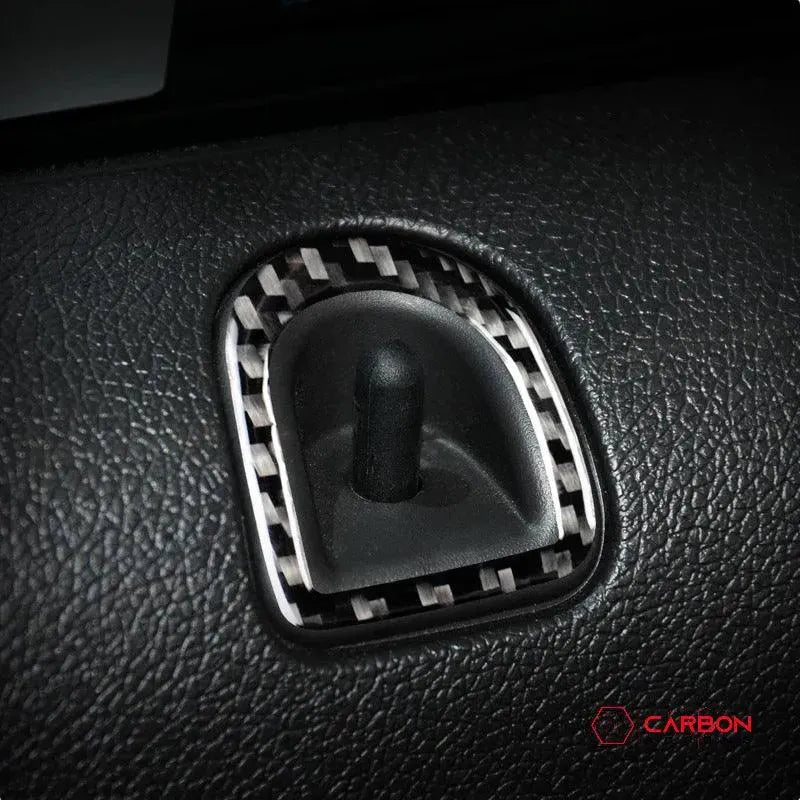 [2pcs] Real Carbon Fiber Door Lock Trim Overlay For Ford Mustang 2012-2014 - carbonaddons Carbon Fiber Parts, Accessories, Upgrades, Mods