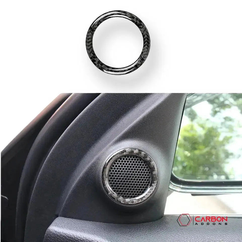 [2pcs] Real Carbon Fiber Door Speaker Trim Overlay for 2011-2020 Dodge Durango - carbonaddons Carbon Fiber Parts, Accessories, Upgrades, Mods