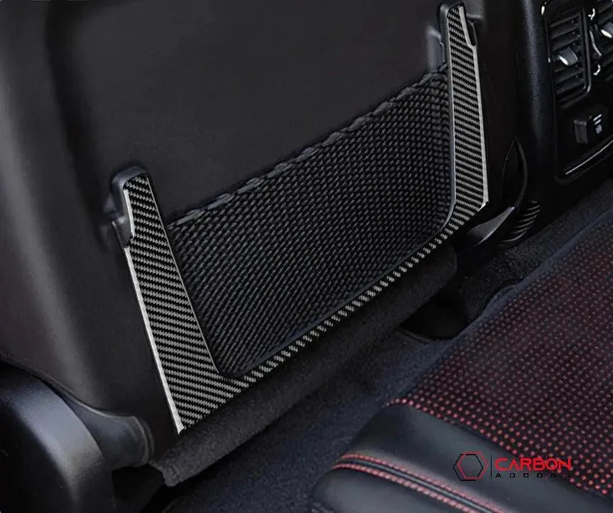 [2pcs] Real Carbon Fiber Rear Seat Storage Trim Overlay for 2011-2022 Dodge Durango - carbonaddons Carbon Fiber Parts, Accessories, Upgrades, Mods