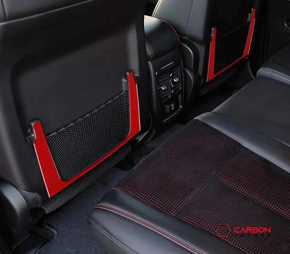 [2pcs] Real Carbon Fiber Rear Seat Storage Trim Overlay for 2011-2022 Dodge Durango - carbonaddons Carbon Fiber Parts, Accessories, Upgrades, Mods