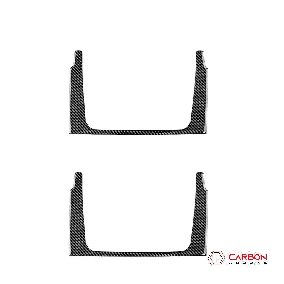 [2pcs] Real Carbon Fiber Rear Seat Storage Trim Overlay for 2011-2022 Dodge Durango - carbonaddons Carbon Fiber Parts, Accessories, Upgrades, Mods