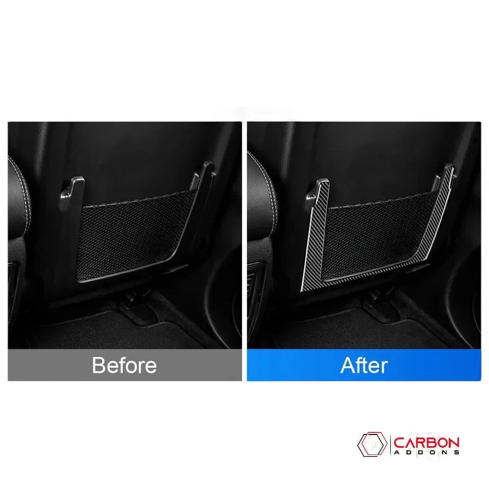 [2pcs] Real Carbon Fiber Rear Seat Storage Trim Overlay for 2011-2022 Dodge Durango - carbonaddons Carbon Fiber Parts, Accessories, Upgrades, Mods