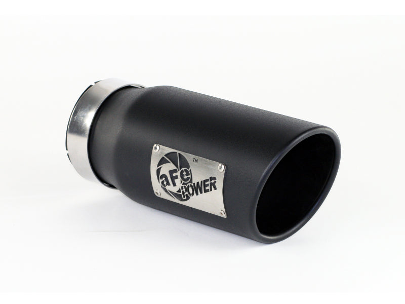 aFe Power Diesel Exhaust Tip Black- 4 in In x 5 out X 12 in Long Bolt On (Right)-SR1 Performance