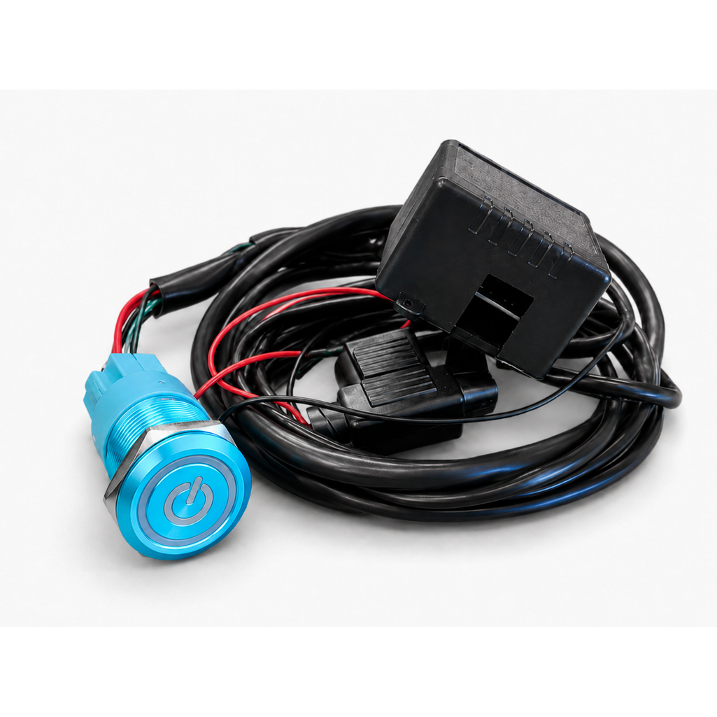 Granatelli Motor Sports Billet Illuminated Exhaust Cutout Push Button- "BLUE" - 303512BL
