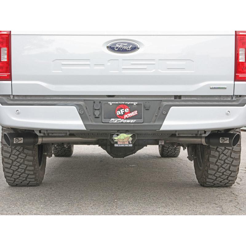 aFe Gemini XV 3in 304 SS Cat-Back Exhaust 2021 Ford F-150 V6 2.7L/3.5L (tt)/V8 5.0L w/ CO Black Tips