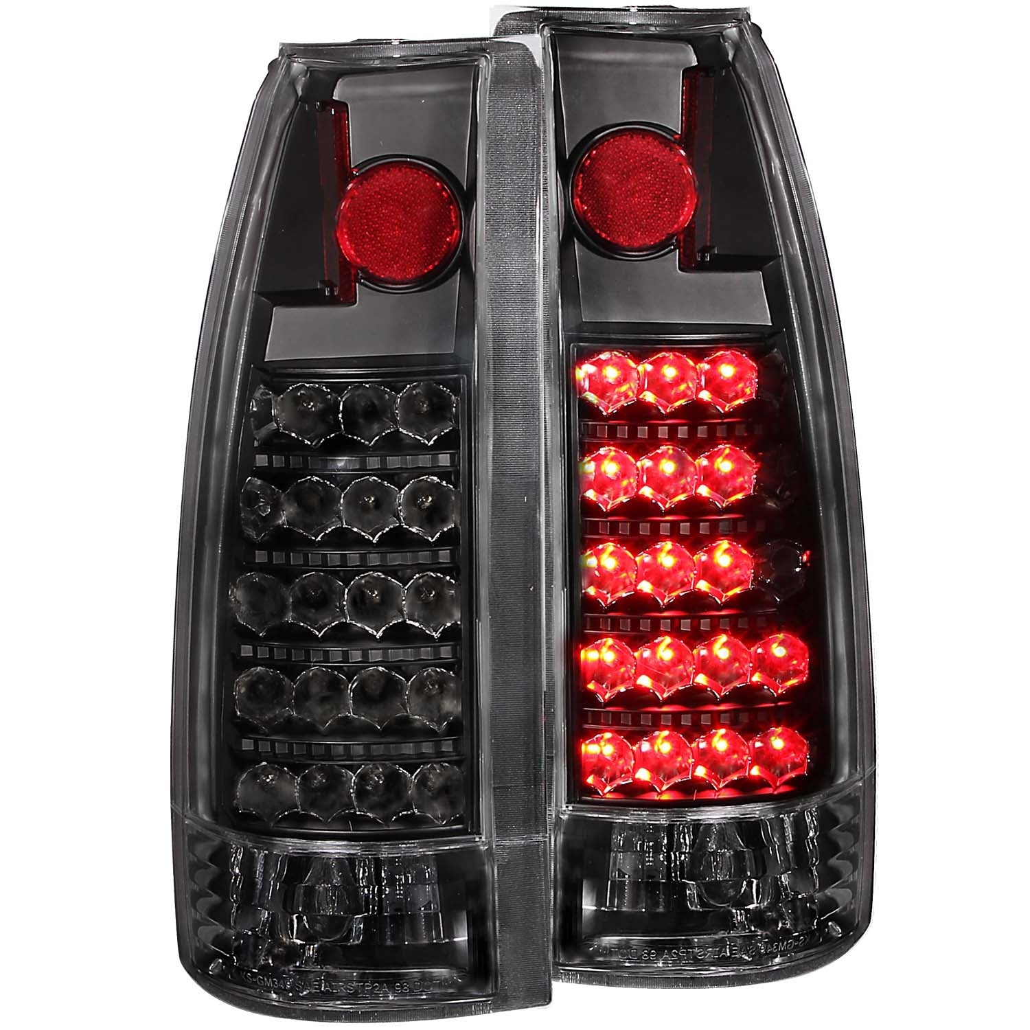 CHEVY/GMC C/K1500/2500 88-98 / C/K3500 88-00 / SUBURBAN 92-99 / BLAZER (FULL-SIZE) 92-94 / TAHOE 95-99 / YUKON 92-99 LED TAIL LIGHTS BLACK