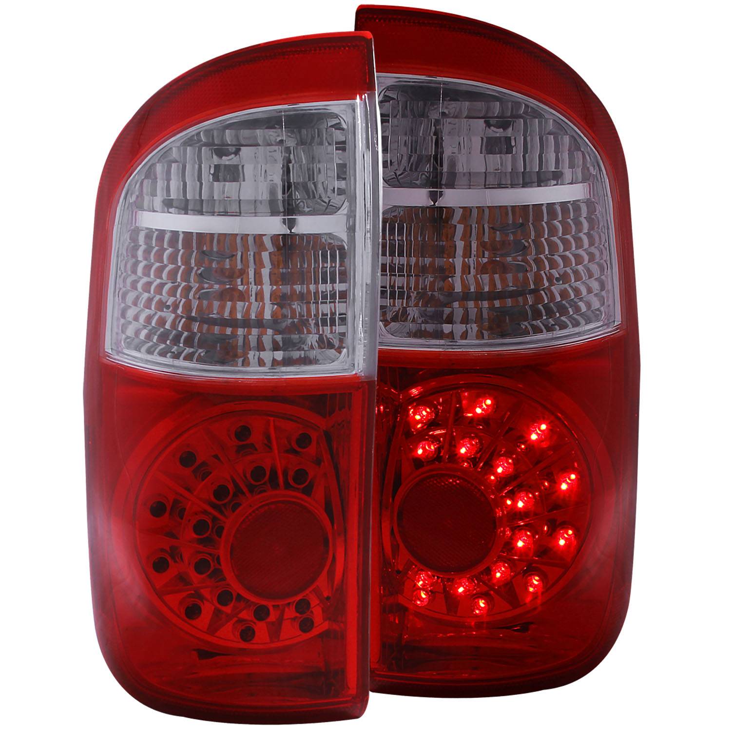 TOYOTA TUNDRA 00-06 LED TAIL LIGHTS CHROME RED/CLEAR LENS