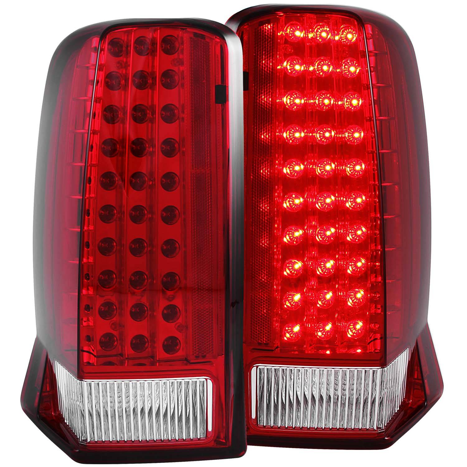 CADILLAC ESCALADE 02-06 / ESCALADE ESV 03-06 LED TAIL LIGHTS RED/CLEAR (W/O CAP)