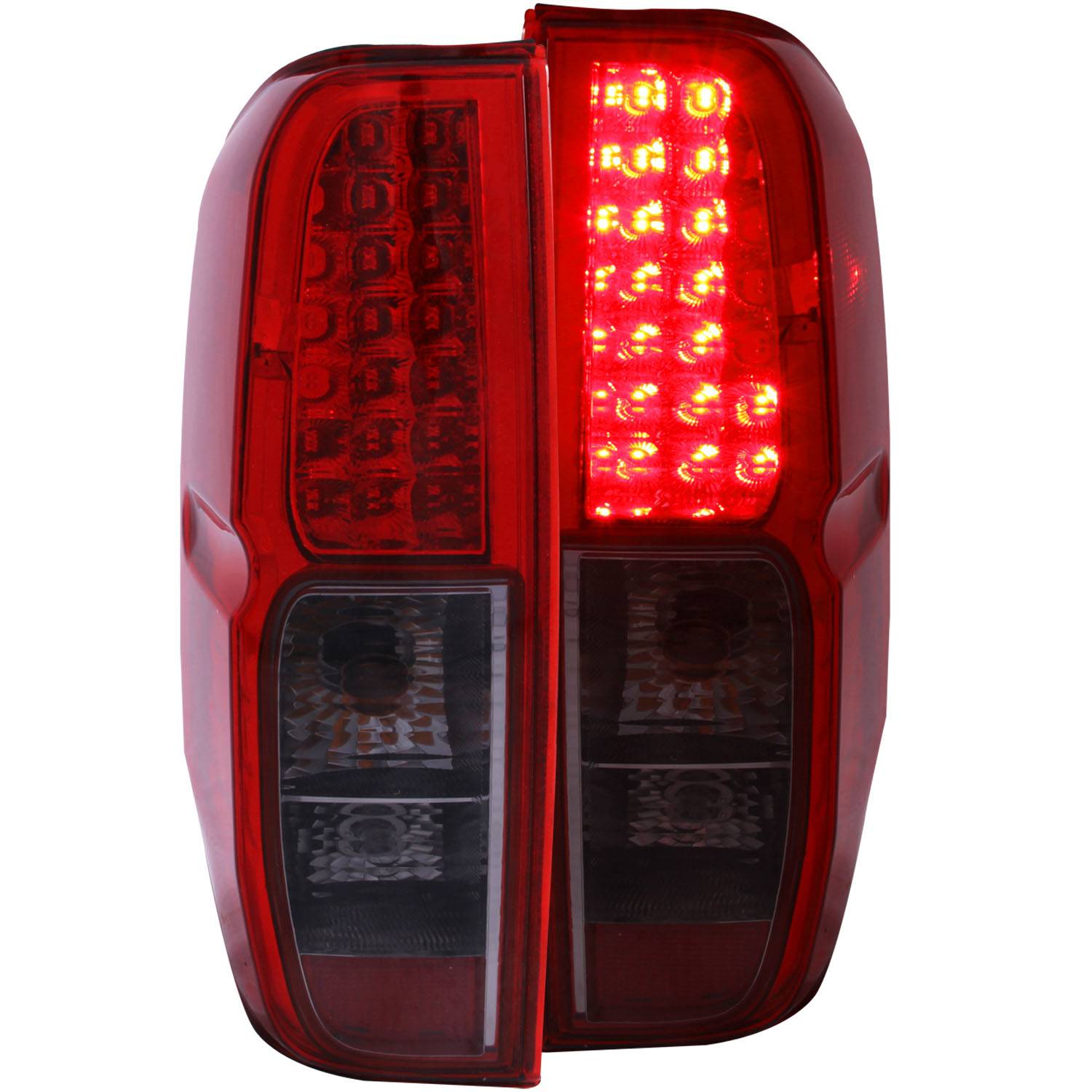 NISSAN FRONTIER 05-21 / SUZUKI EQUATOR 9-12 LED TAIL LIGHTS CHROME RED/SMOKE LENS
