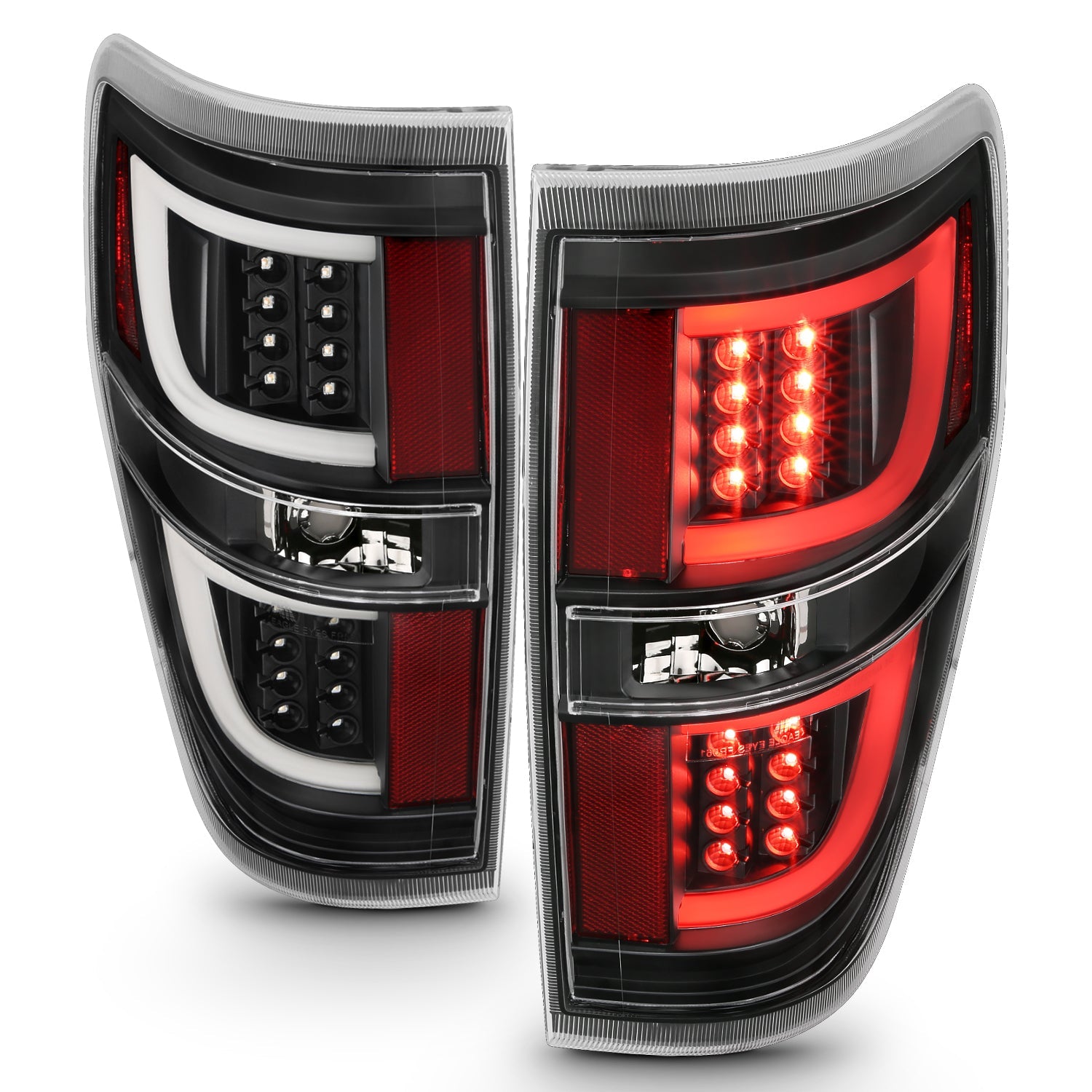 FORD F-150 09-14 LED TAIL LIGHTS G2 BLACK CLEAR LENS