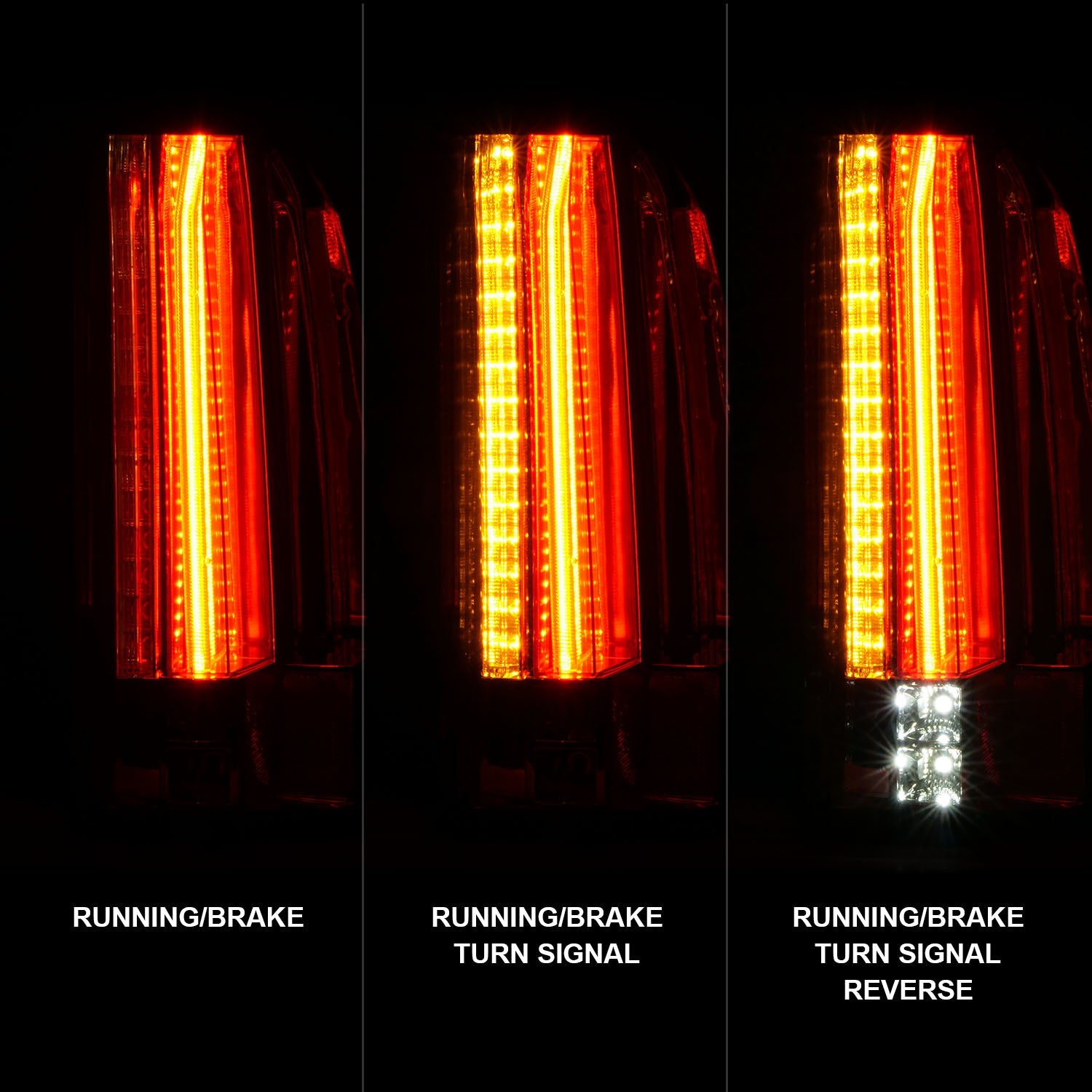 GMC YUKON / YUKON XL / DENALI 15-20 LED TAIL LIGHTS BLACK