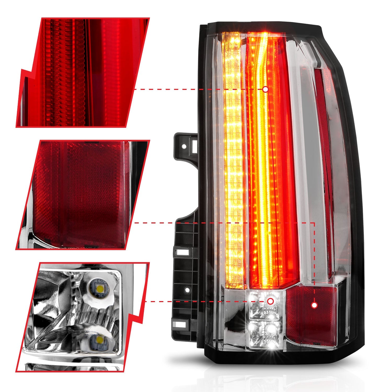GMC YUKON / XL / DENALI 15-20 LED TAIL LIGHTS CHROME