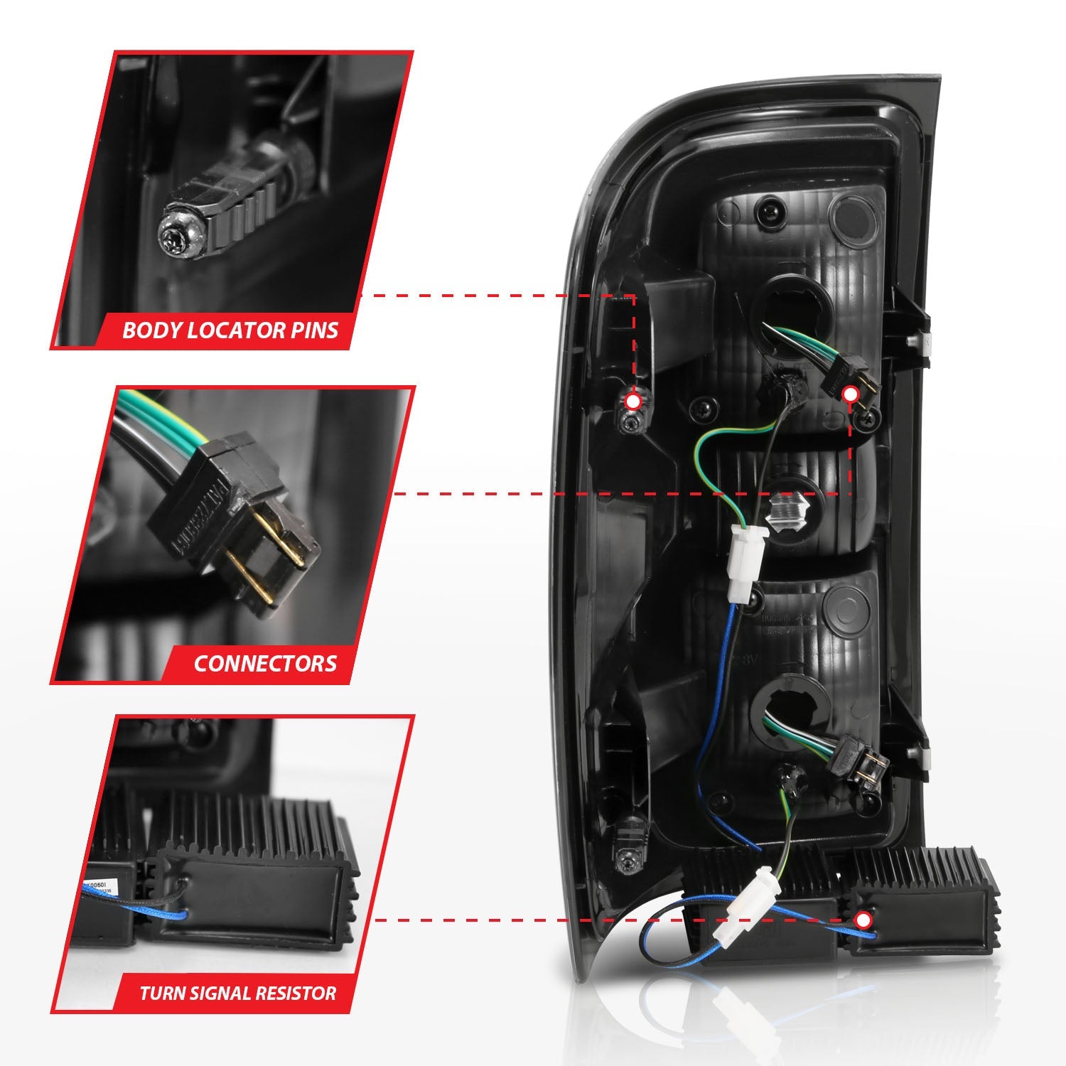 CHEVY SILVERADO 14-18 1500 / 15-19 2500HD/3500HD / GMC SIERRA 15-19 2500HD/3500HD DUALLY LED LIGHT BAR STYLE TAIL LIGHTS BLACK CLEAR LENS (SEQUENTIAL SIGNAL)(NON-OEM LED ONLY)