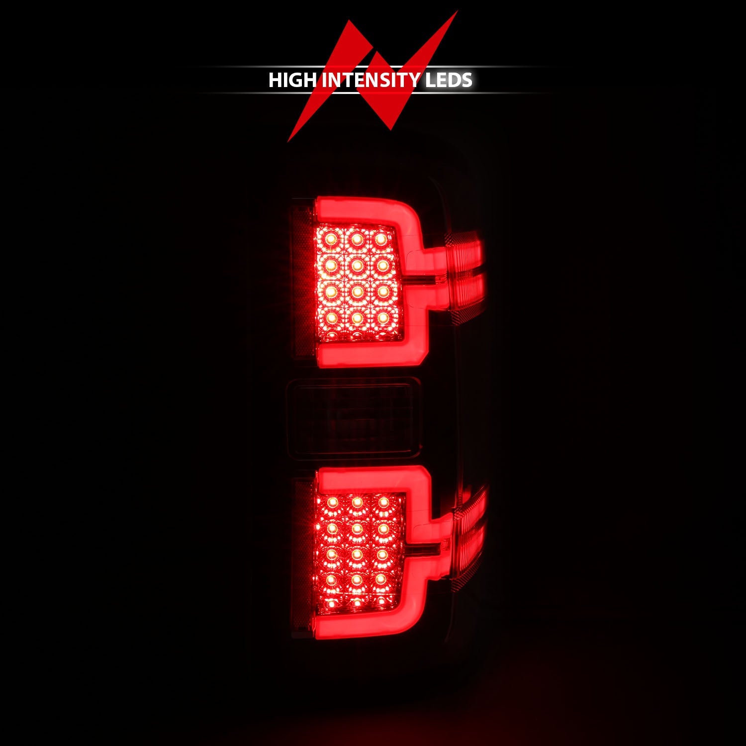 CHEVY SILVERADO 14-18 1500 / 15-19 2500HD/3500HD / GMC SIERRA 15-19 2500HD/3500HD DUALLY LED LIGHT BAR STYLE TAIL LIGHTS BLACK CLEAR LENS (SEQUENTIAL SIGNAL)(NON-OEM LED ONLY)