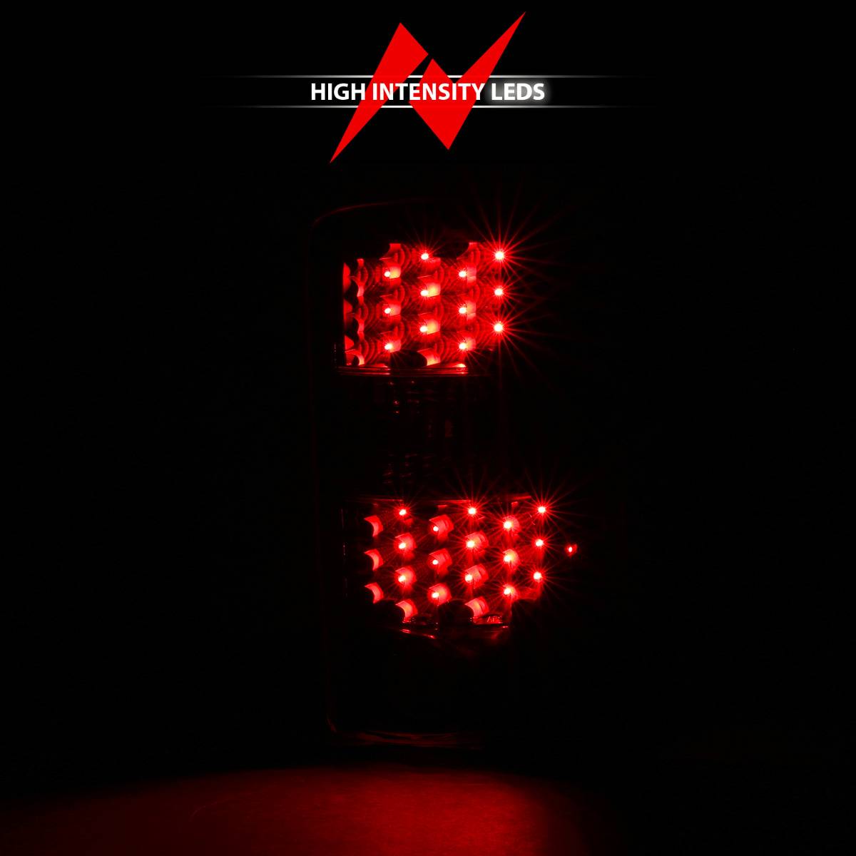 CHEVY SUBURBAN / TAHOE / YUKON / YUKON XL / GMC DENALI 00-06 LED TAIL LIGHTS BLACK CLEAR LENS