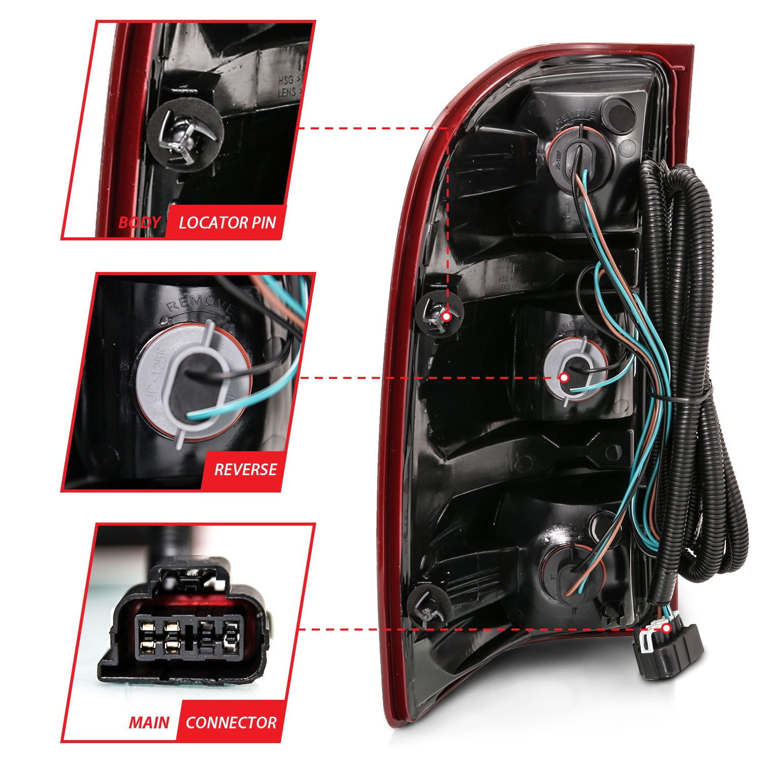 CHEVY SILVERADO 1500 07-13 / 2500HD/3500HD 07-14 TAIL LIGHT RED/CLEAR LENS (OE TYPE)