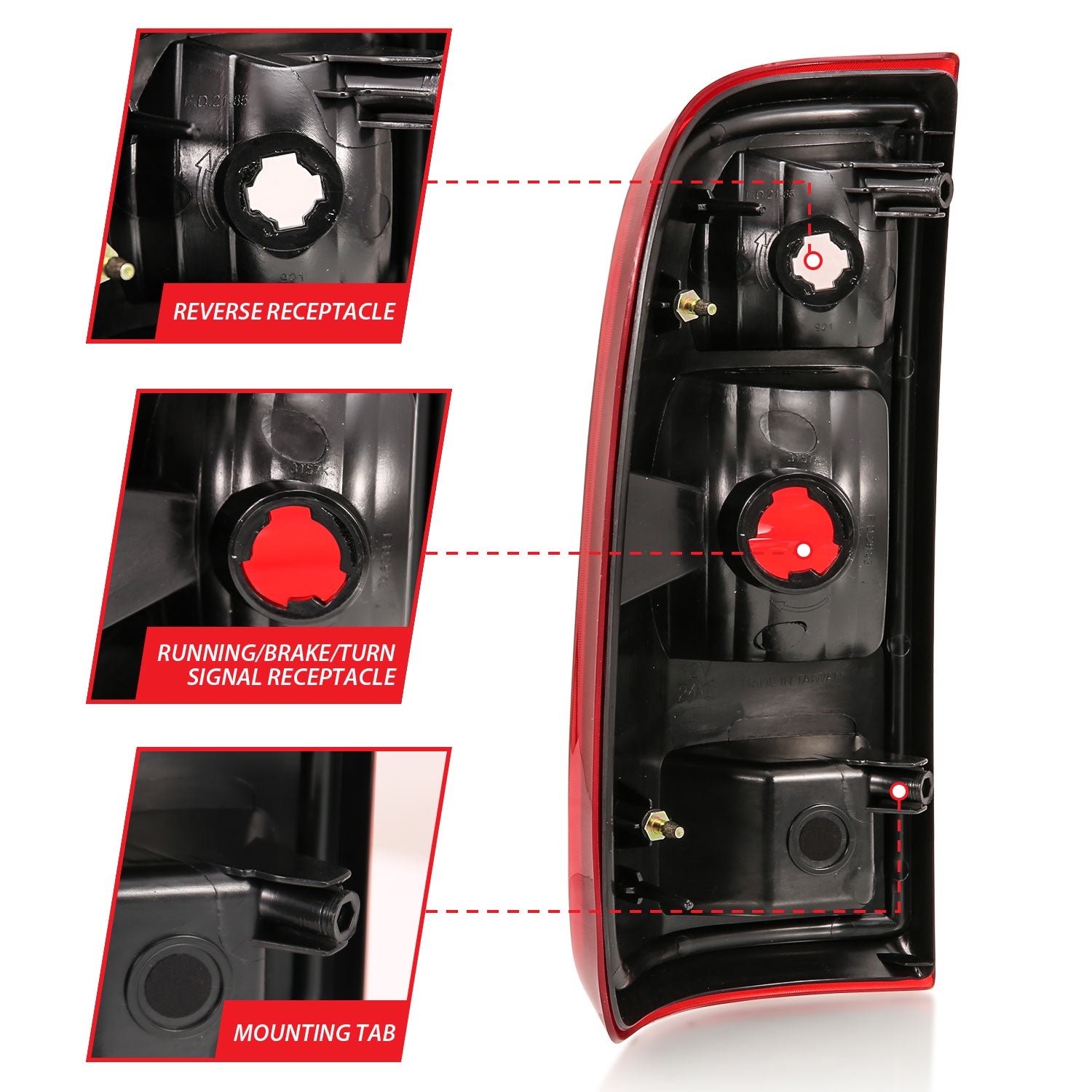 FORD F-250/F-350/F-450 SUPER DUTY 08-16 TAIL LIGHTS CHROME RED/CLEAR LENS (OE TYPE REPLACEMENT)