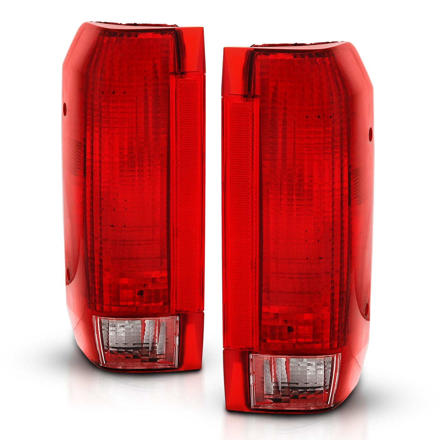 FORD BRONCO 92-96 F-150/F-250 92-97 TAIL LIGHTS CHROME RED/CLEAR LENS (OE TYPE REPLACEMENT)