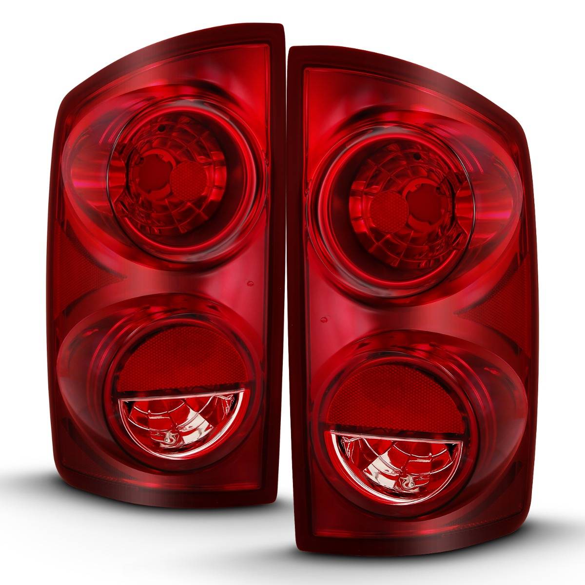 DODGE RAM 1500 07-08 RAM 2500/3500 07-09 TAIL LIGHT CHROME RED/CLEAR LENS (OE TYPE)