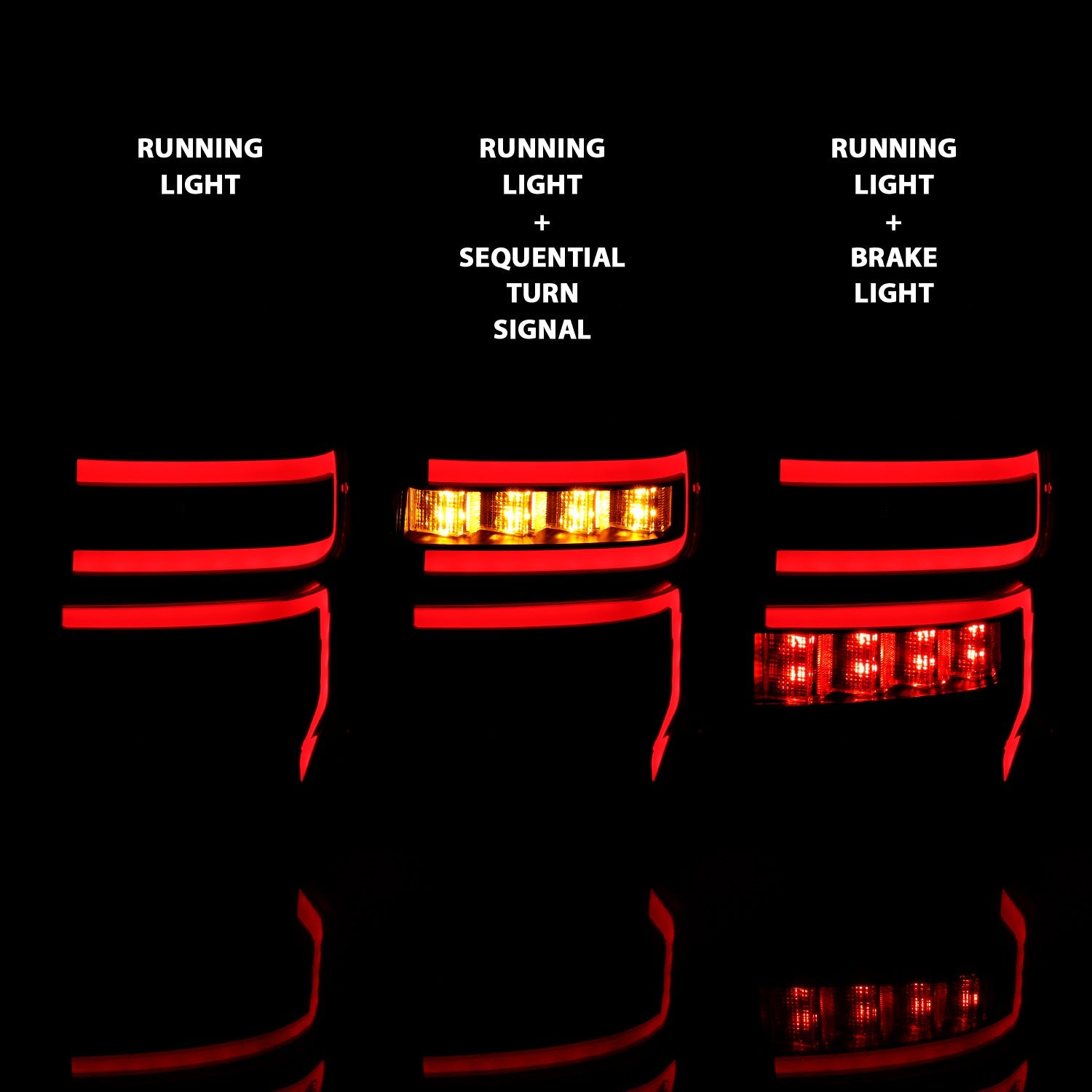 TOYOTA 4RUNNER 14-23 LED BAR STYLE TAIL LIGHTS BLACK SMOKE LENS W/ SEQUENTIAL SIGNAL