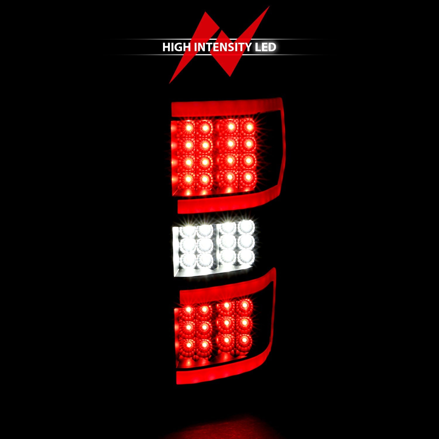 FORD F-150 18-20 FULL LED TAIL LIGHTS BLACK W/ SEQUENTIAL SIGNAL (RED LIGHT BAR)