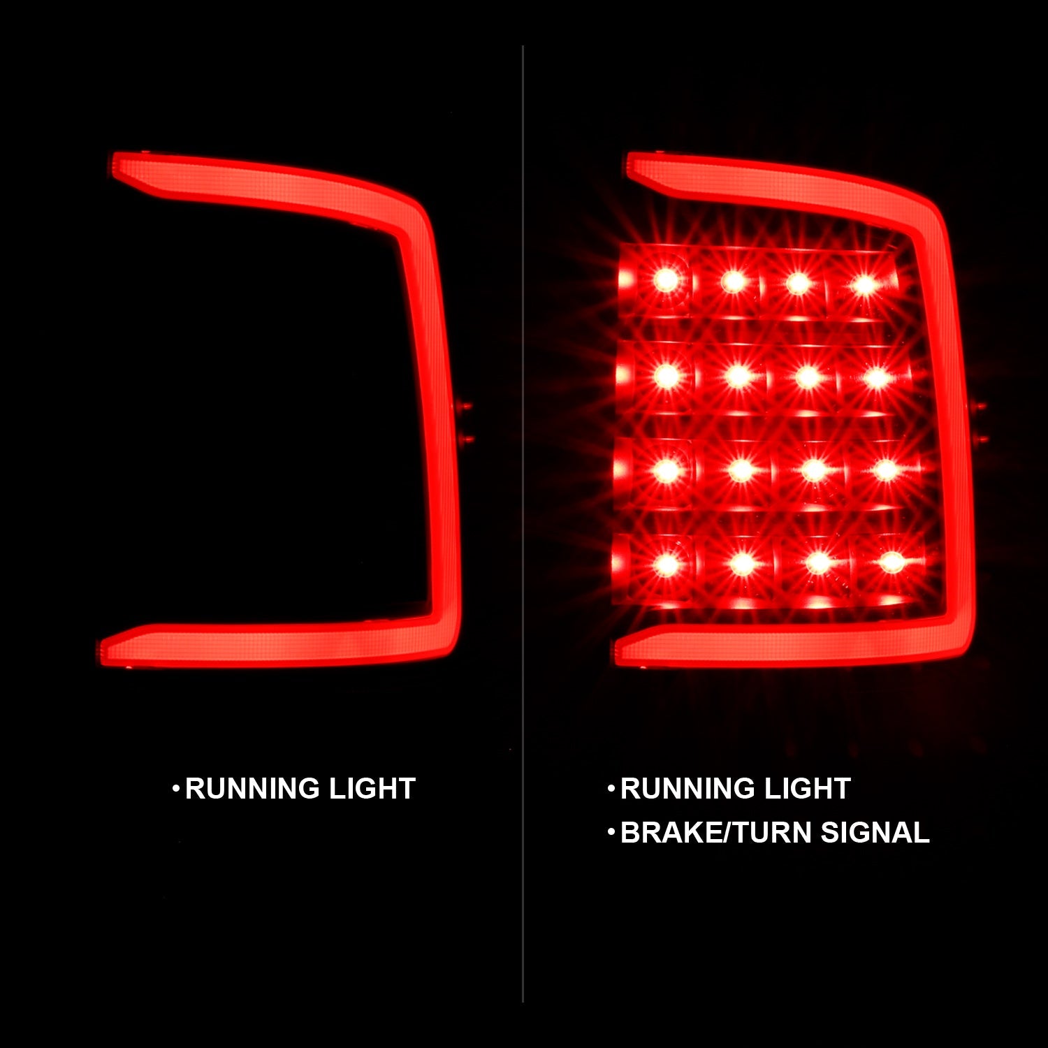 DODGE RAM 1500 09-18 / 2500 3500 10-18 LED C BAR TAIL LIGHTS BLACK (NOT FOR OE LED TAIL LIGHT MODELS)
