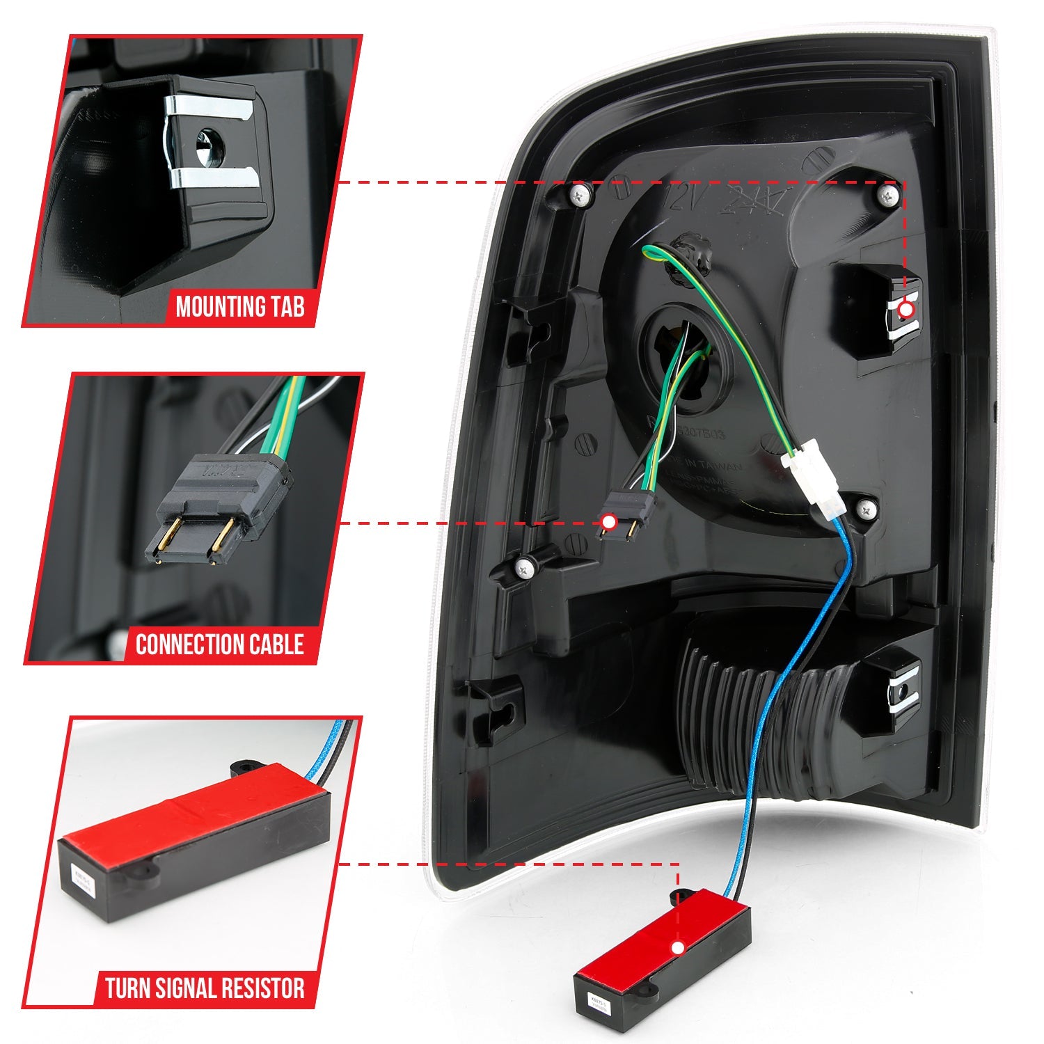 DODGE RAM 1500 09-18 / 2500 3500 10-18 LED C BAR TAIL LIGHTS BLACK (NOT FOR OE LED TAIL LIGHT MODELS)
