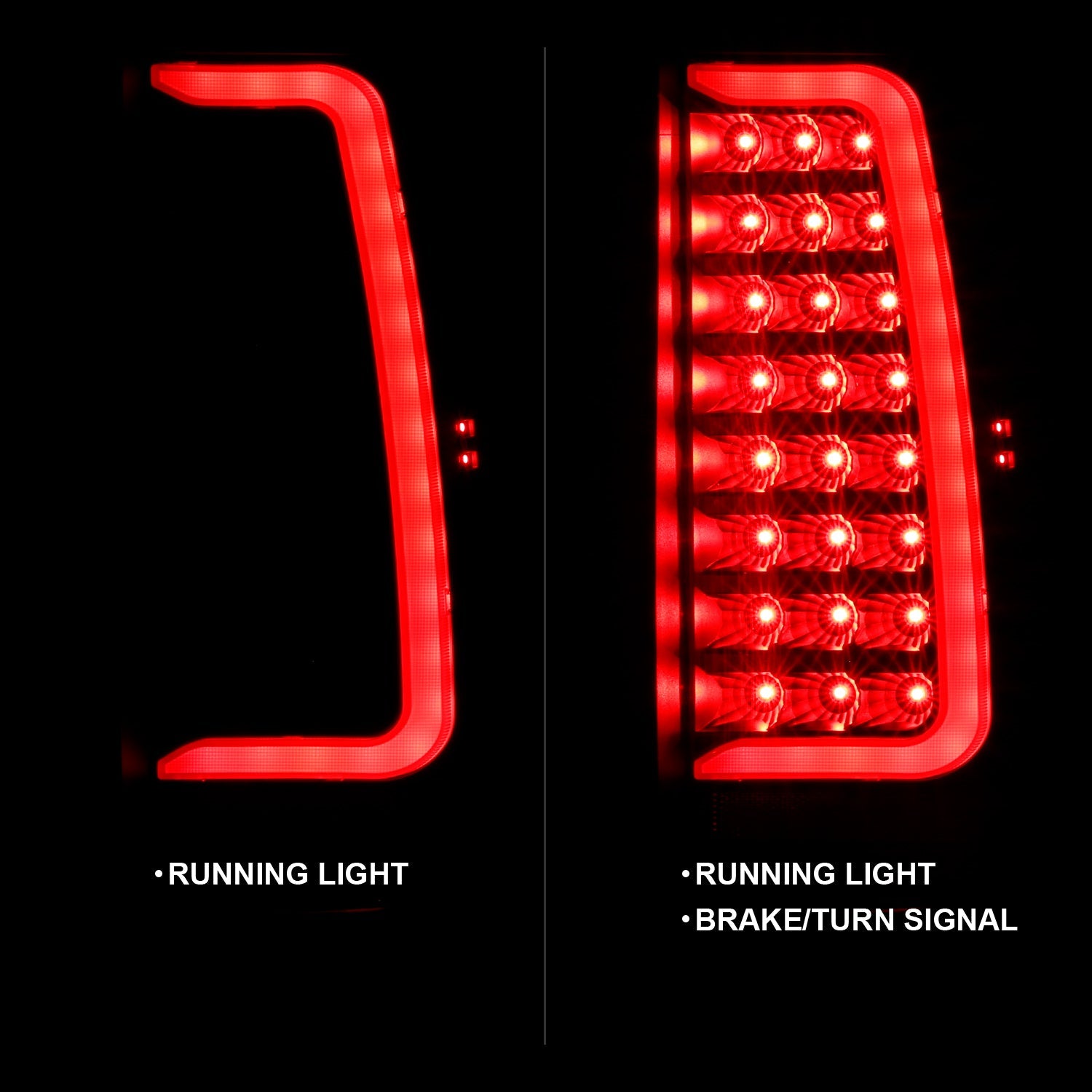 CHEVY TAHOE/SUBURBAN 07-14 / GMC YUKON/YUKON XL 07-14 LED C BAR STYLE TAIL LIGHTS BLACK CLEAR LENS