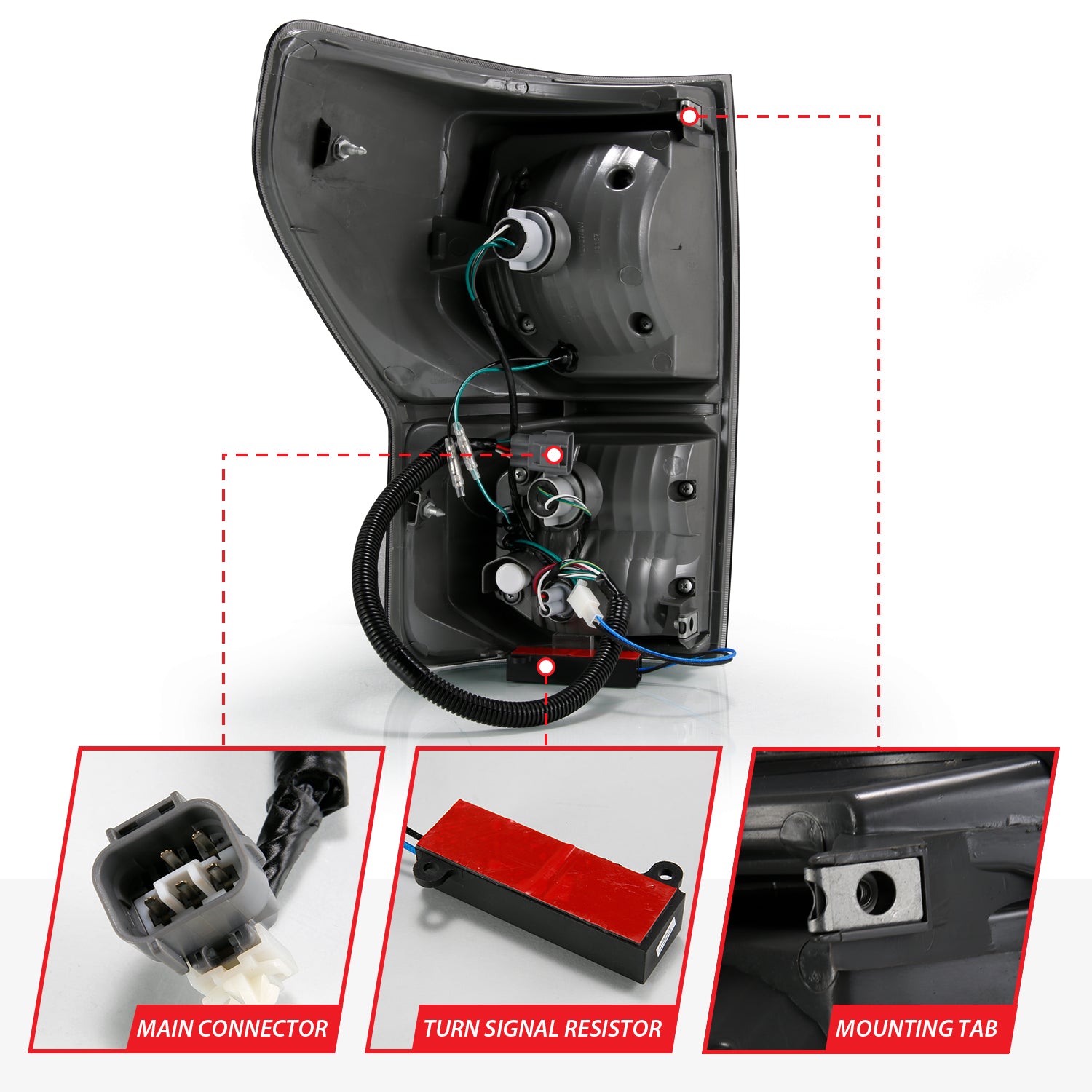 TOYOTA TUNDRA 07-13 LED TAIL LIGHTS PLANK STYLE BLACK SMOKE LENS