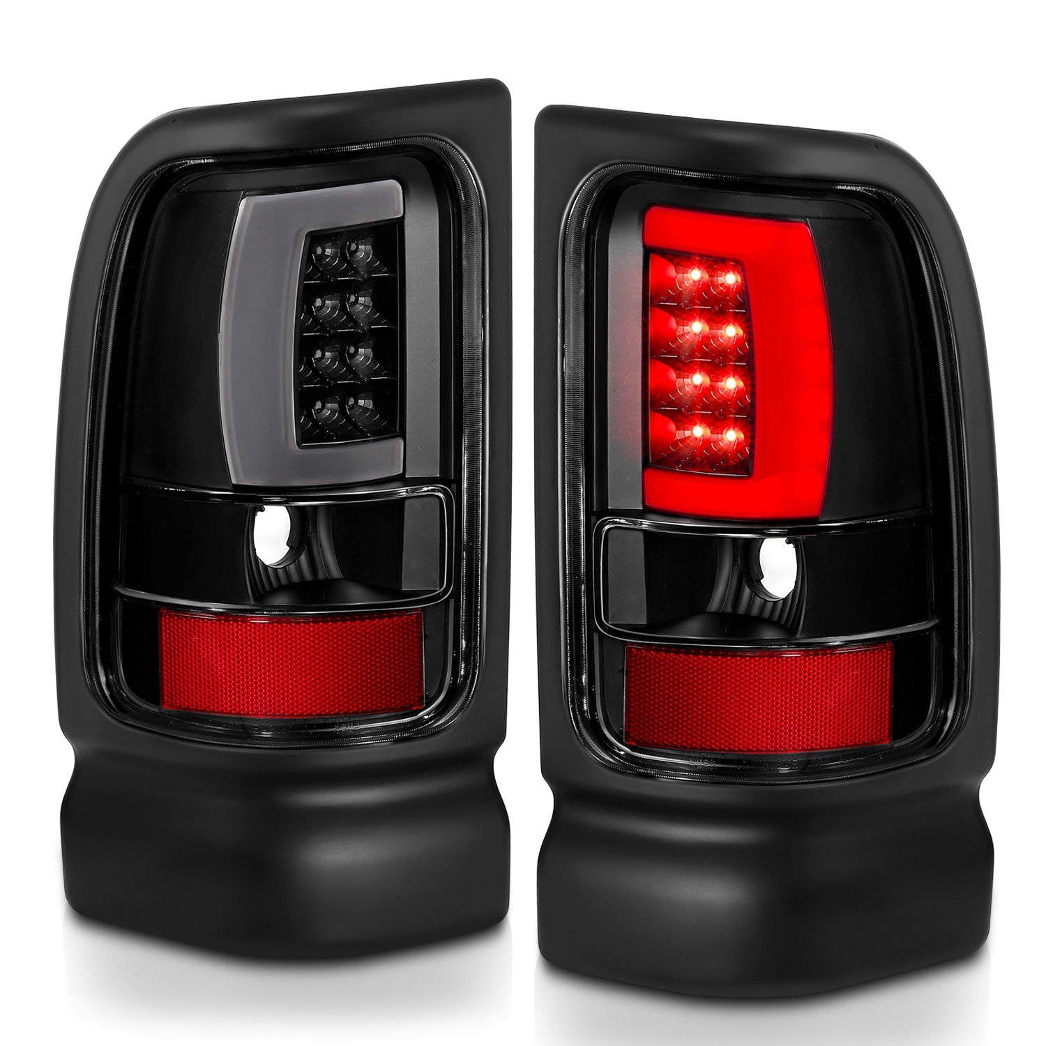 DODGE RAM 1500 94-01 2500/3500 94-02 LED PLANK STYLE TAIL LIGHTS BLACK