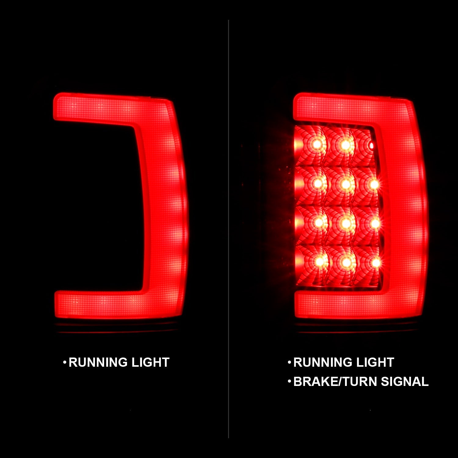 DODGE RAM 1500 94-01 2500/3500 94-02 LED PLANK STYLE TAIL LIGHTS BLACK SMOKE LENS