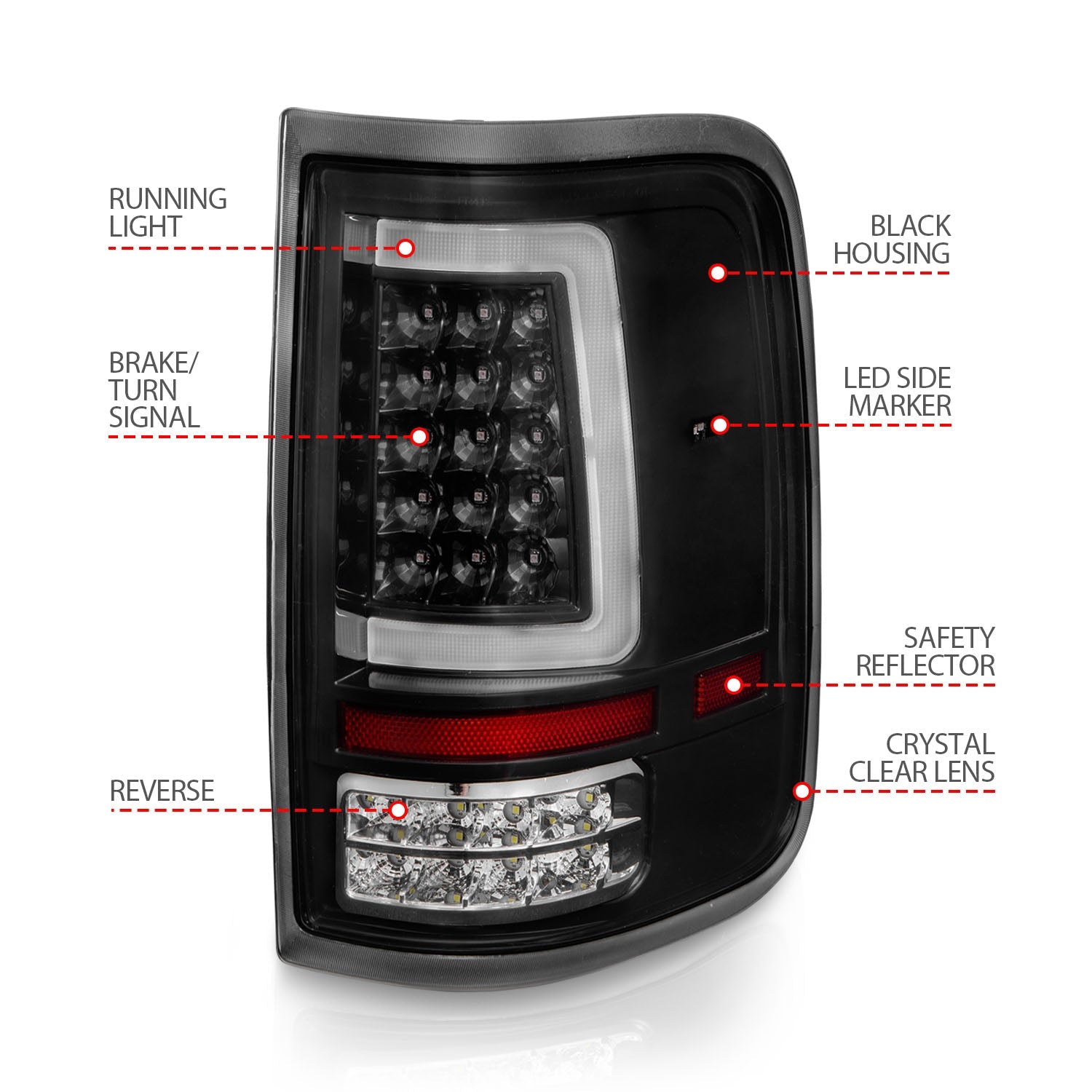 FORD F-150 04-08 FULL LED C BAR TAIL LIGHTS BLACK
