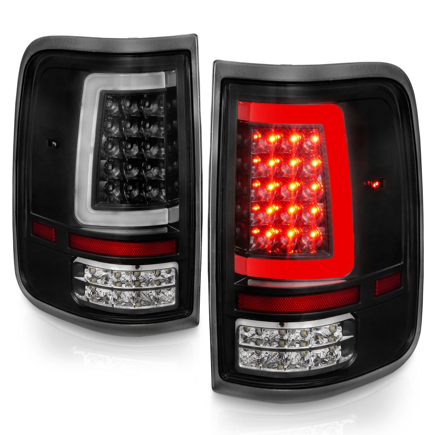 FORD F-150 04-08 FULL LED C BAR TAIL LIGHTS BLACK