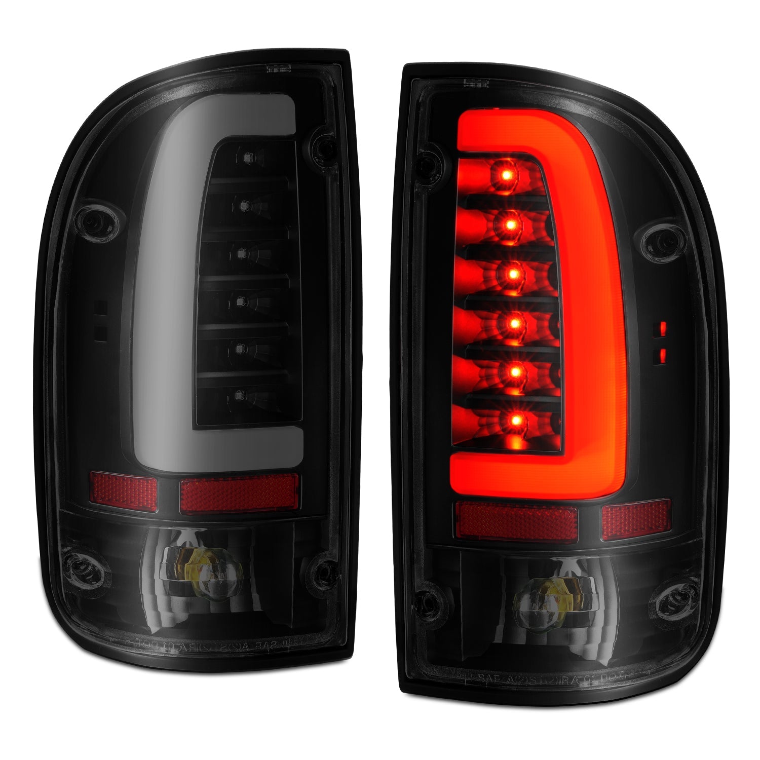 TOYOTA TACOMA 95-00 LED TAIL LIGHTS BLACK SMOKE LENS