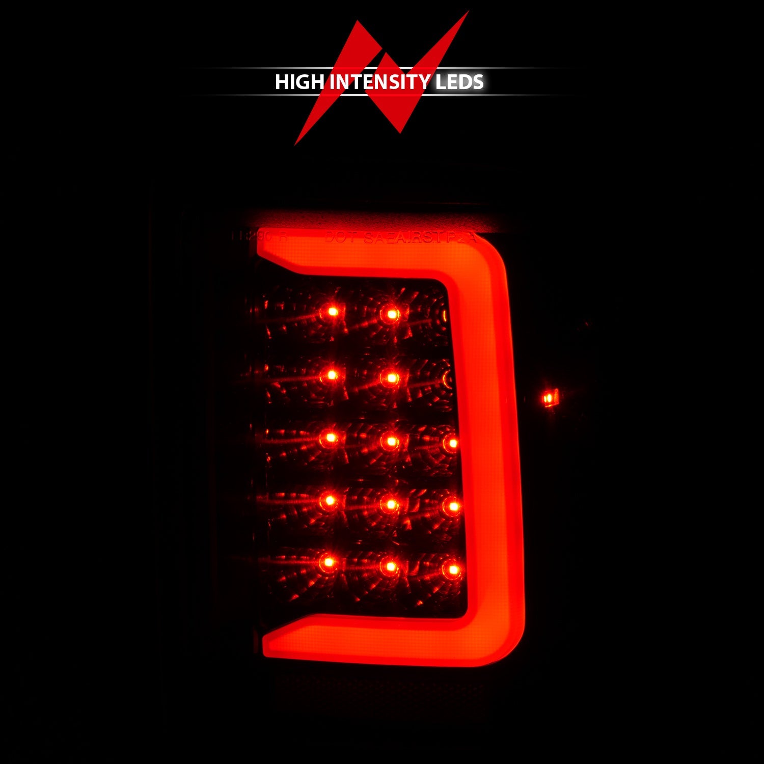 FORD RANGER 93-97 LED C BAR TAIL LIGHTS BLACK SMOKE LENS