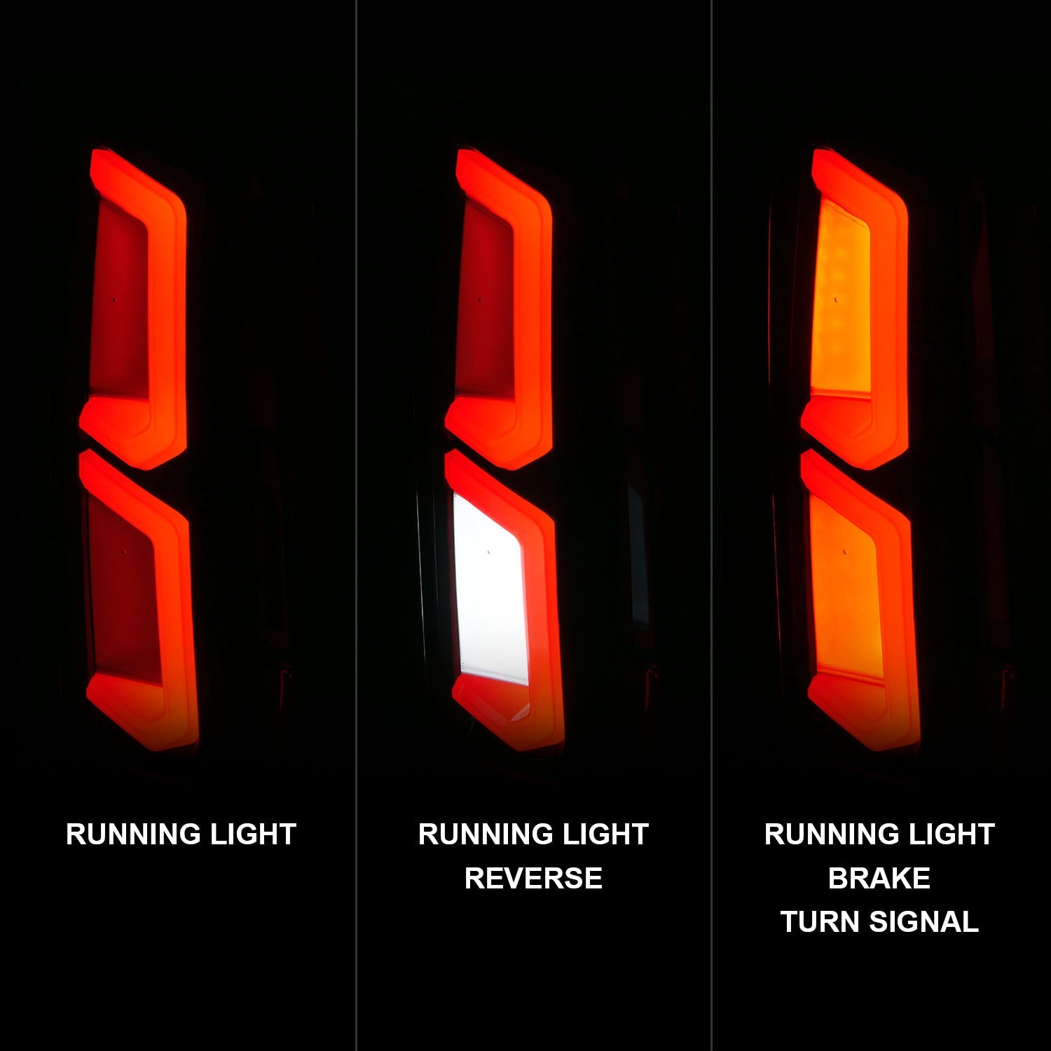 CHEVY TAHOE/SUBURBAN 15-20 LED C BAR STYLE TAIL LIGHTS BLACK CLEAR LENS