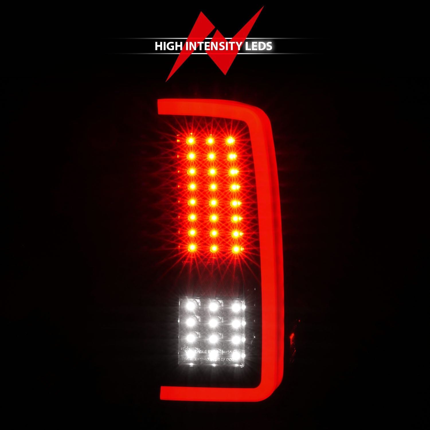 CHEVY SILVERADO 1500 07-13 / 2500HD/3500HD 07-14 FULL LED C BAR STYLE TAIL LIGHTS G5 BLACK SMOKE LENS