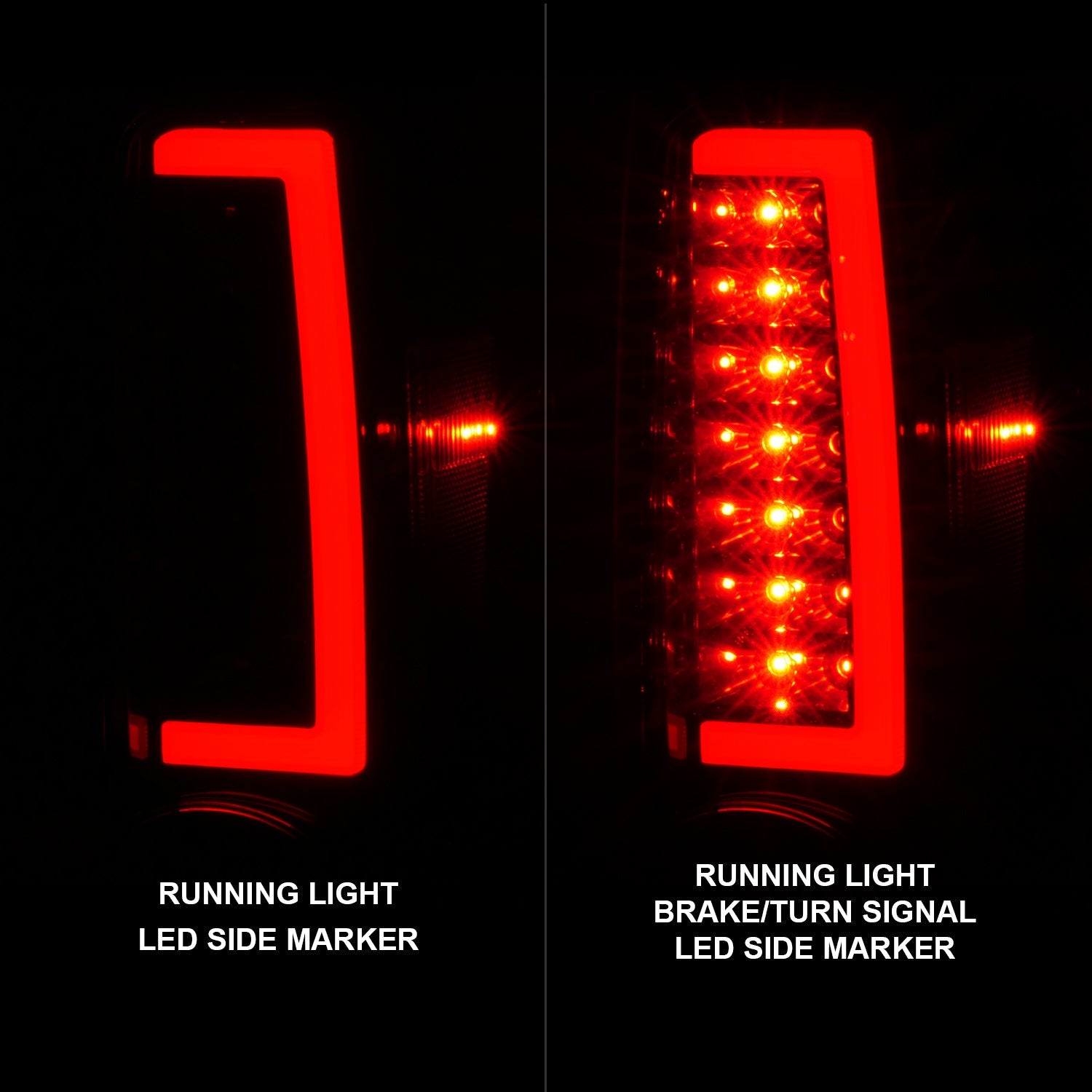 CHEVY COLORADO 04-12 / GMC CANYON 04-12 LED C LIGHT BAR TAIL LIGHTS BLACK