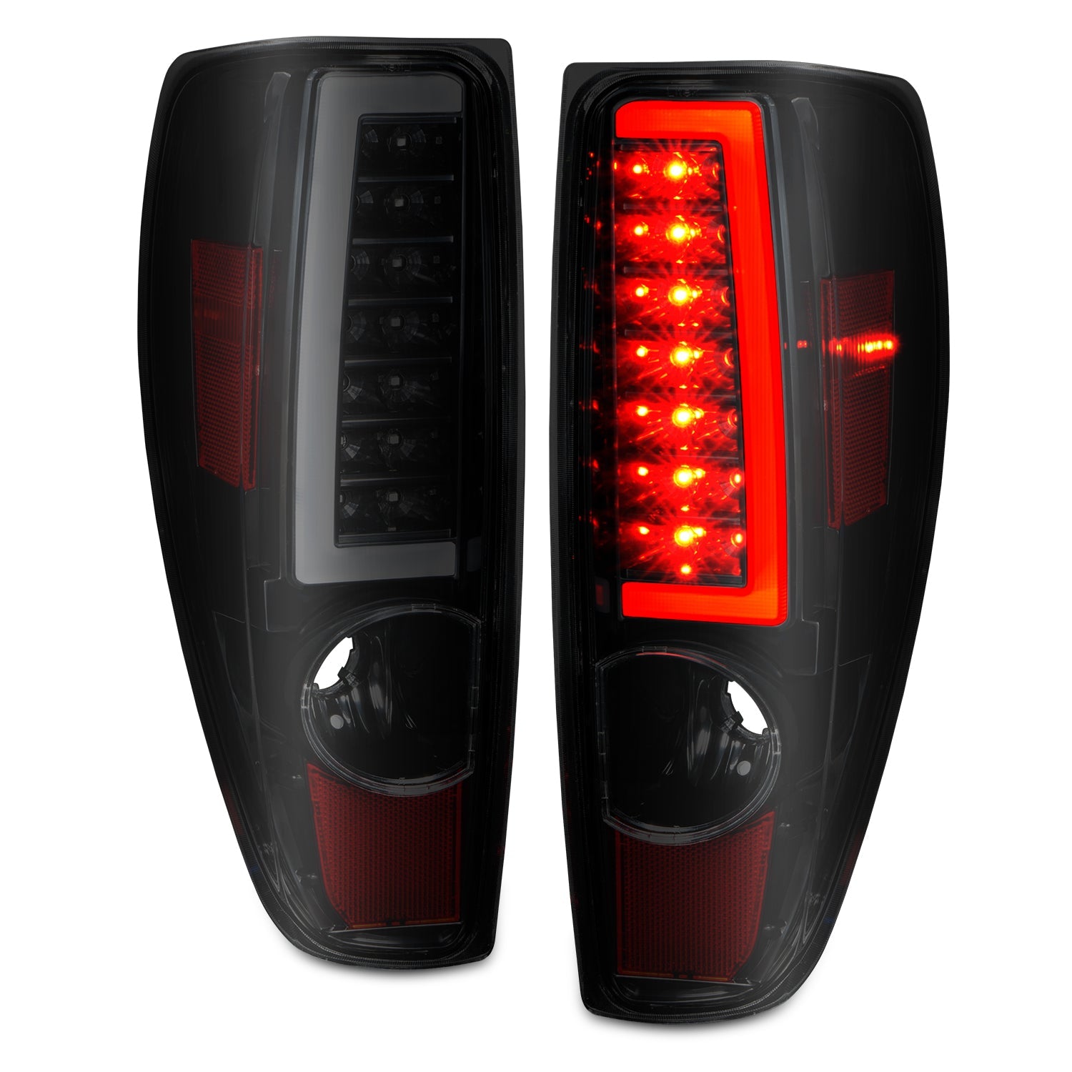 CHEVY COLORADO 04-12 / GMC CANYON 04-12 LED C BAR STYLE TAIL LIGHTS BLACK SMOKE LENS