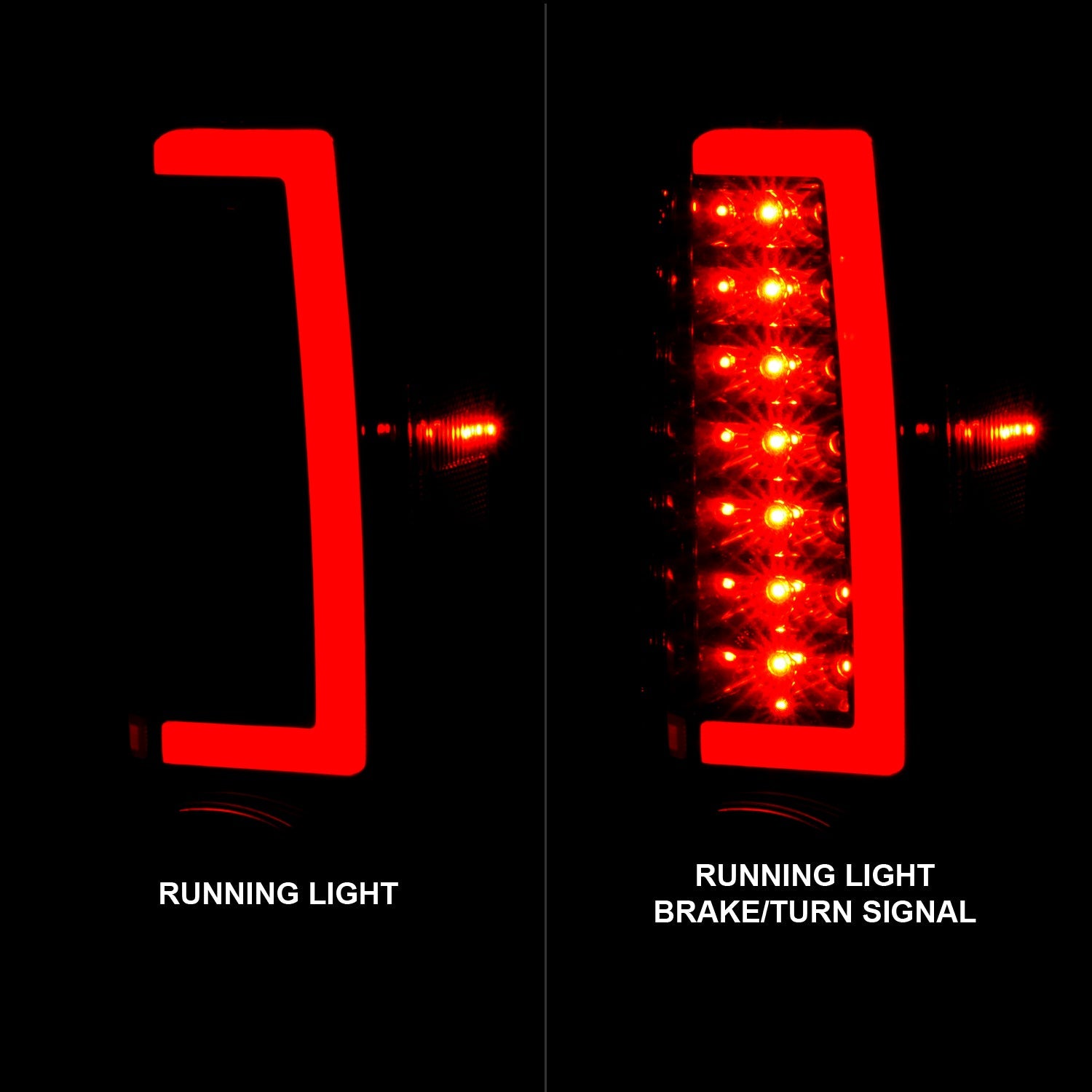CHEVY COLORADO 04-12 / GMC CANYON 04-12 LED C BAR STYLE TAIL LIGHTS BLACK SMOKE LENS