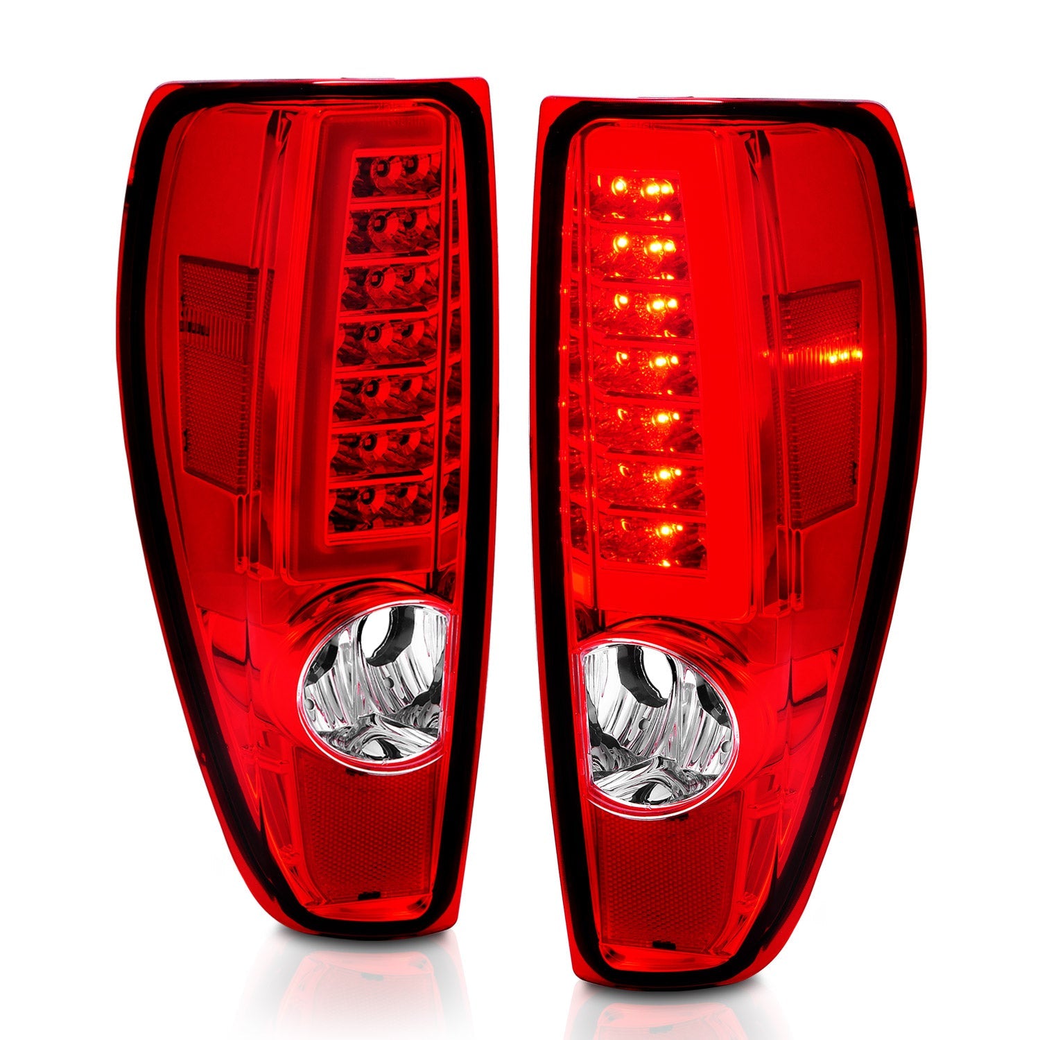 CHEVY COLORADO 04-12 / GMC CANYON 04-12 LED C BAR STYLE TAIL LIGHTS CHROME RED/CLEAR LENS